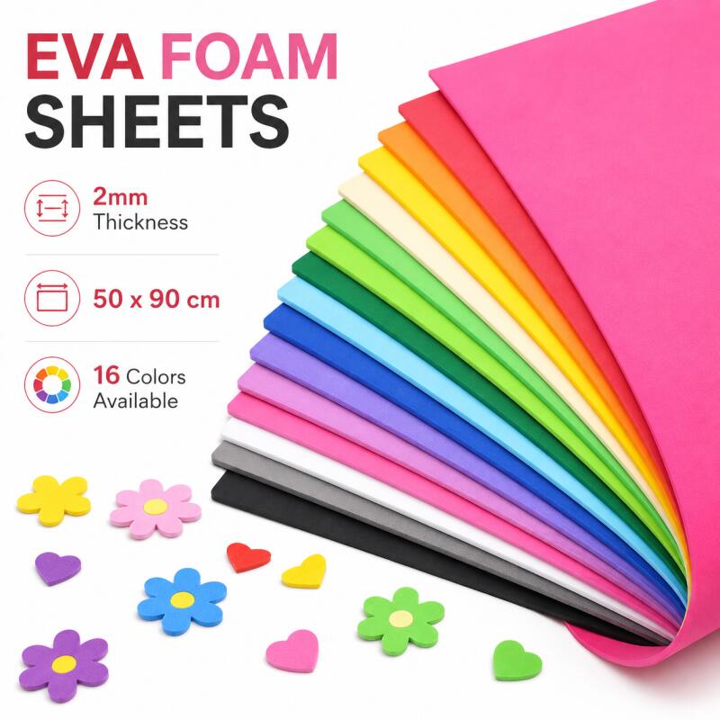 Eva Foam Sheet - 2 fogli di schiuma EVA, colorati,