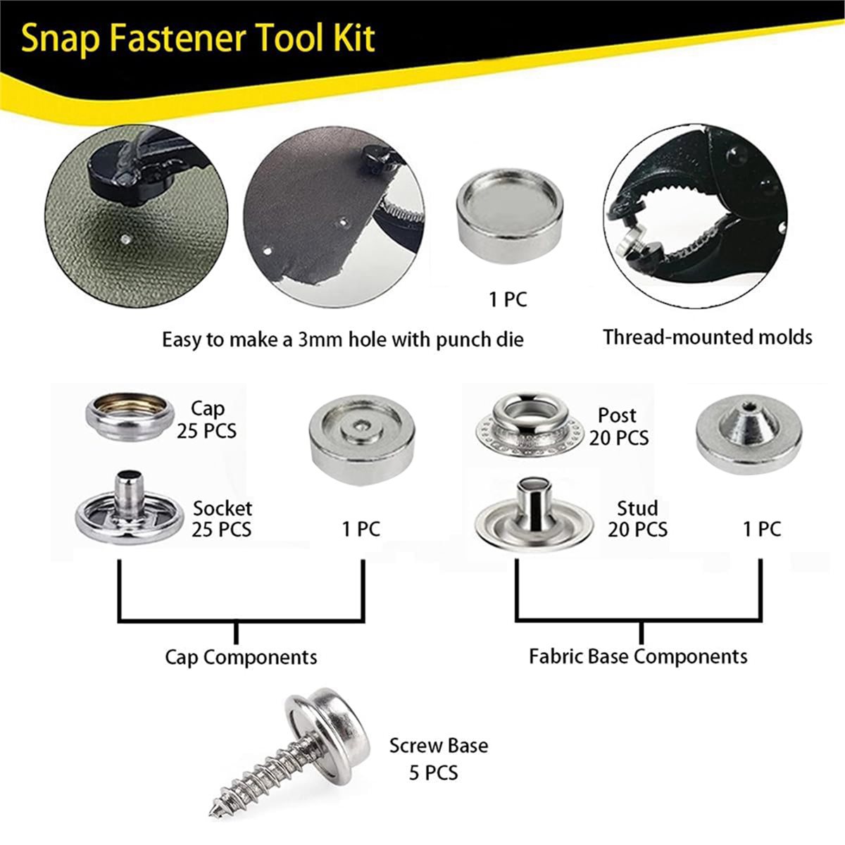 Kit di Attrezzi per Bottoni a  - Snap Plier Setter recensione e prezzo