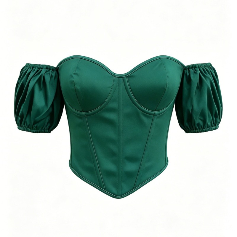 Top Corsetto Sexy in Raso Verd - Boning Corset Steel recensione e prezzo